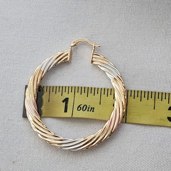 Gold Filled Swirl Hoop Earrings - Picture 8 of 8